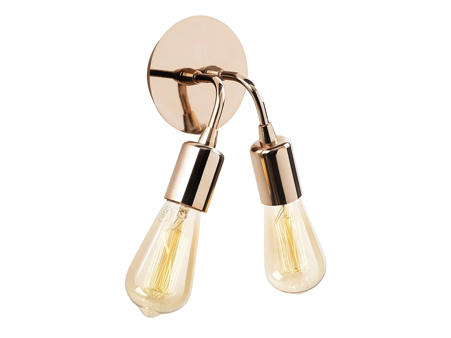 Applique Murale Interieur,  Lampe Murale Industrielle Bois, Cuivre 14x14x20 Cm