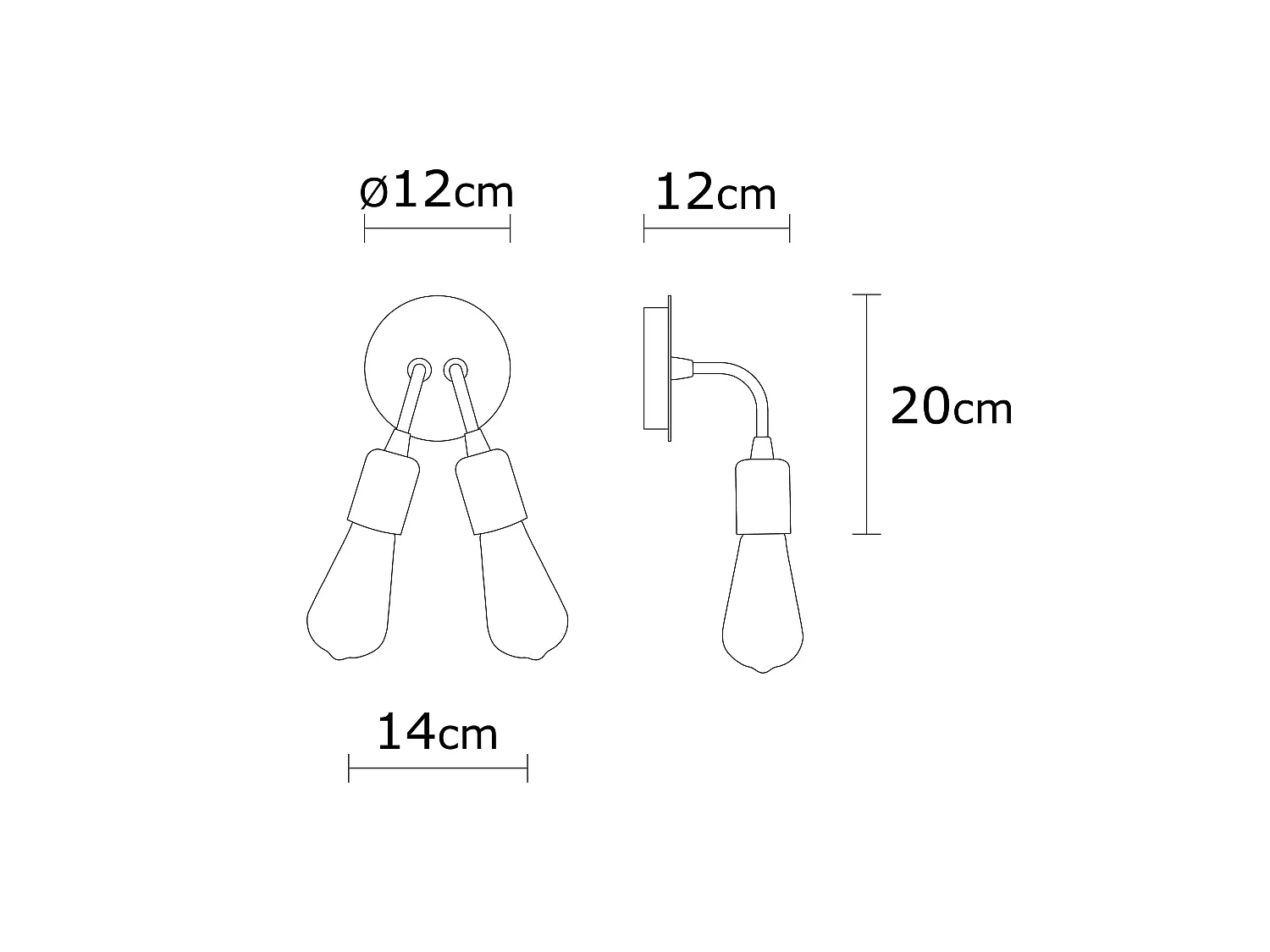 Applique Murale Interieur,  Lampe Murale Industrielle Bois, Cuivre 14x14x20 Cm