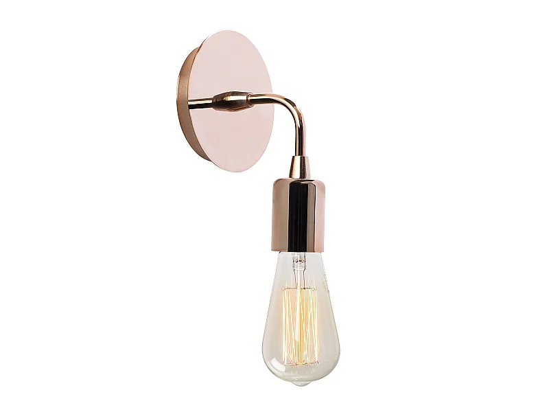 Applique Murale Interieur,  Lampe Murale Industrielle Bois, Cuivre 12x12x20 Cm