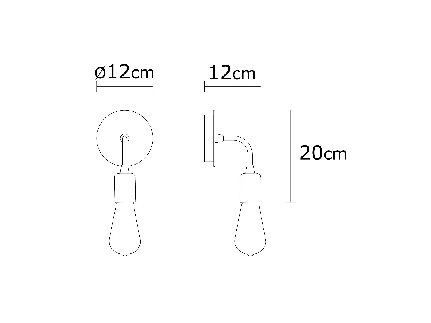 Applique Murale Interieur,  Lampe Murale Industrielle Bois, Cuivre 12x12x20 Cm