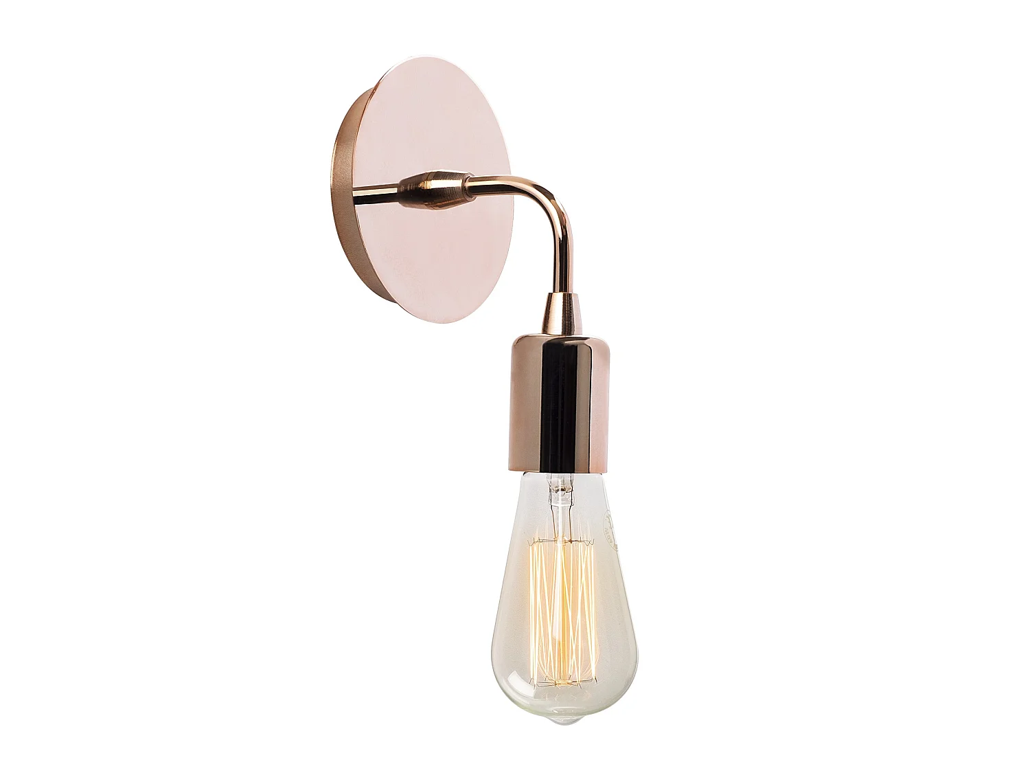 Applique Murale Interieur,  Lampe Murale Industrielle Bois, Cuivre 12x12x20 Cm