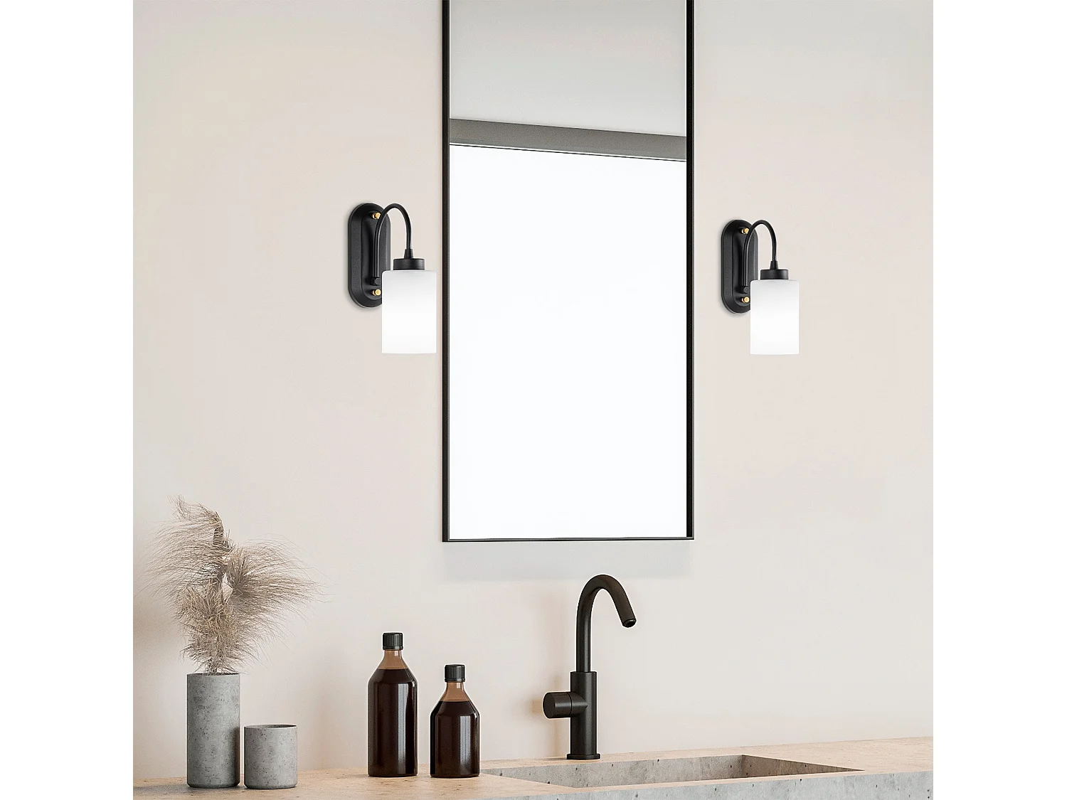 Applique Murale Interieur,  Lampe Murale Industrielle Bois, Noir 10x21x28 Cm