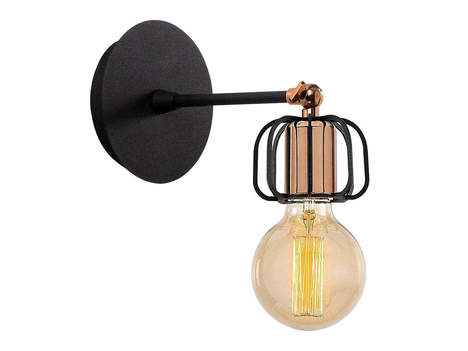 Applique Murale Interieur,  Lampe Murale Industrielle Bois, Noir 10x10x14 Cm