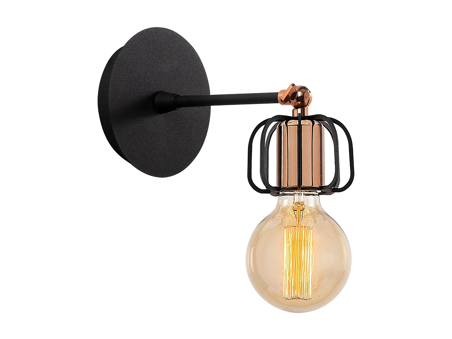 Applique Murale Interieur,  Lampe Murale Industrielle Bois, Noir 10x10x14 Cm