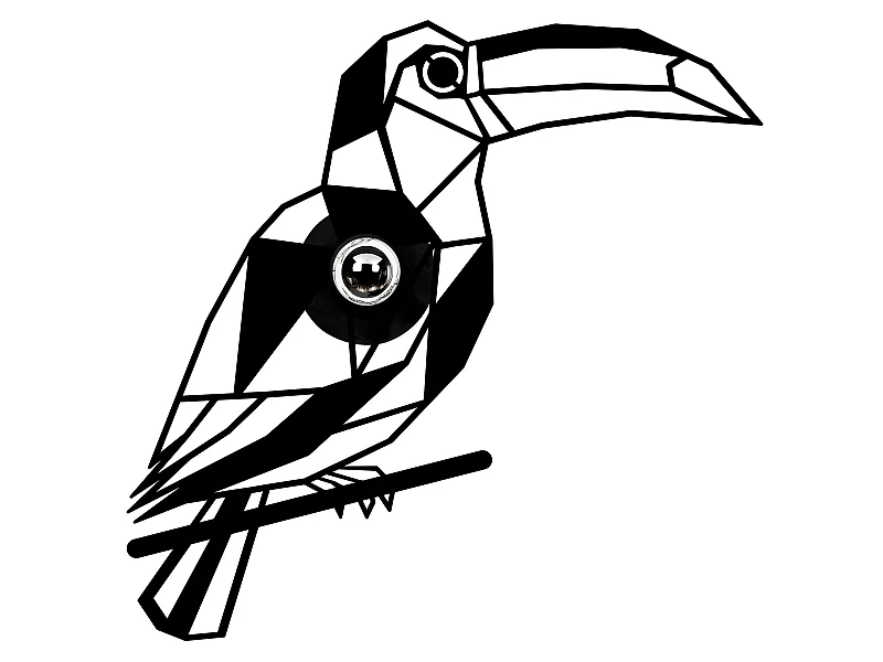 Applique Murale Interieur,  Design En Bois Et En Mdf, Noir 50x12x49 Cm