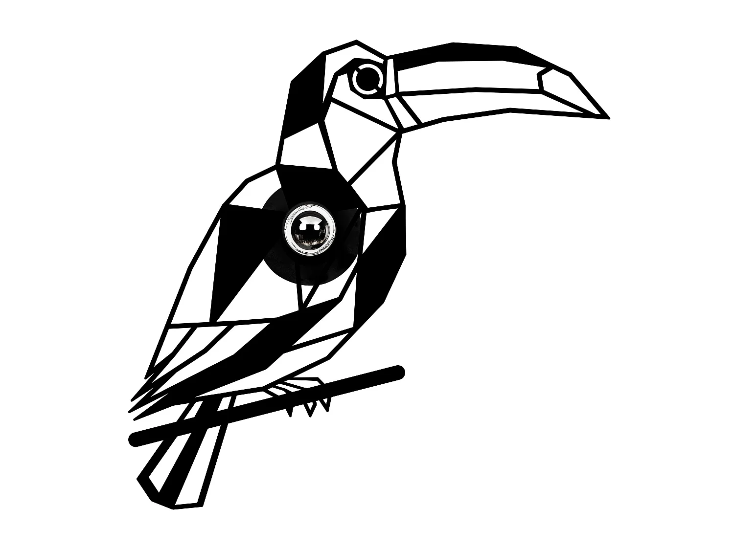 Applique Murale Interieur,  Design En Bois Et En Mdf, Noir 50x12x49 Cm