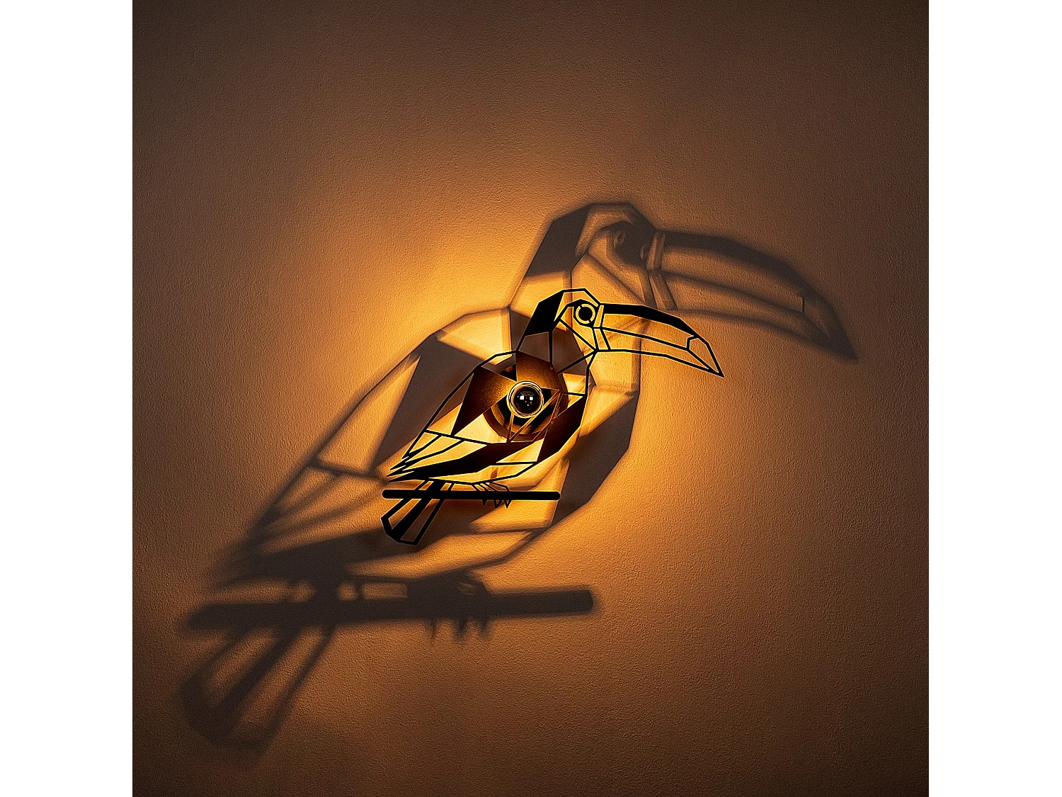 Applique Murale Interieur,  Design En Bois Et En Mdf, Noir 50x12x49 Cm