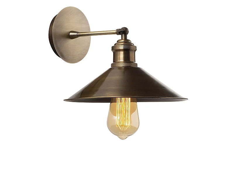 Applique Murale Interieur,  Lampe Murale Industrielle Bois, Vintage 24x24x20 Cm