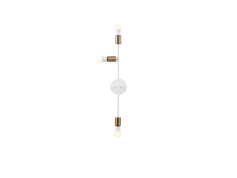 Applique Murale Interieur,  Lampe Murale Industrielle Bois, Blanc 15x15x65 Cm