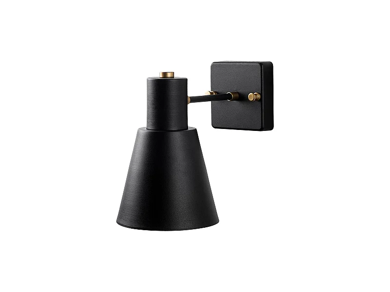 Applique Murale Interieur,  Lampe Murale Industrielle Bois, Noir 14x24x21 Cm