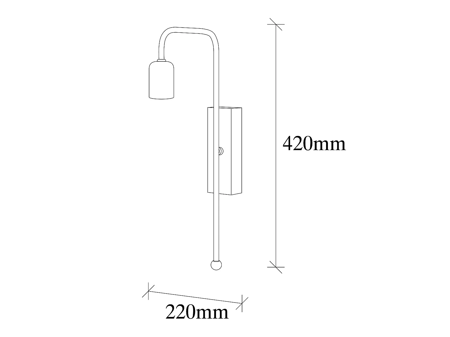 Applique Murale Interieur,  Lampe Murale Industrielle Bois, Noir 6x22x42 Cm