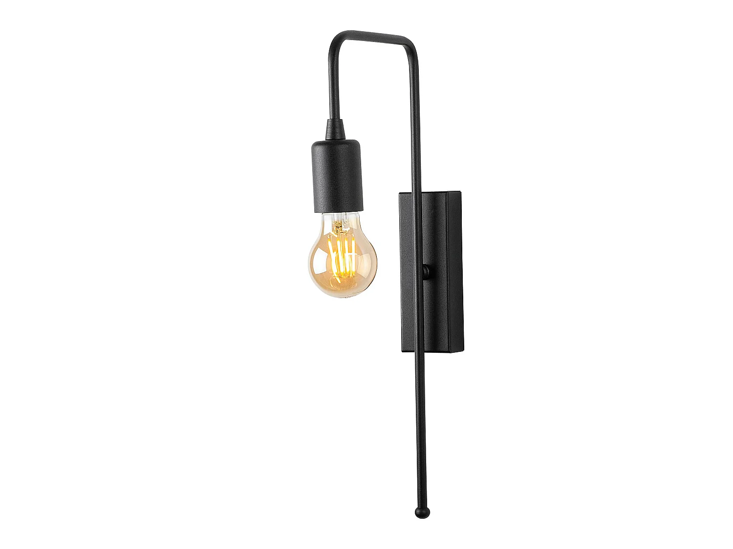 Applique Murale Interieur,  Lampe Murale Industrielle Bois, Noir 6x22x42 Cm