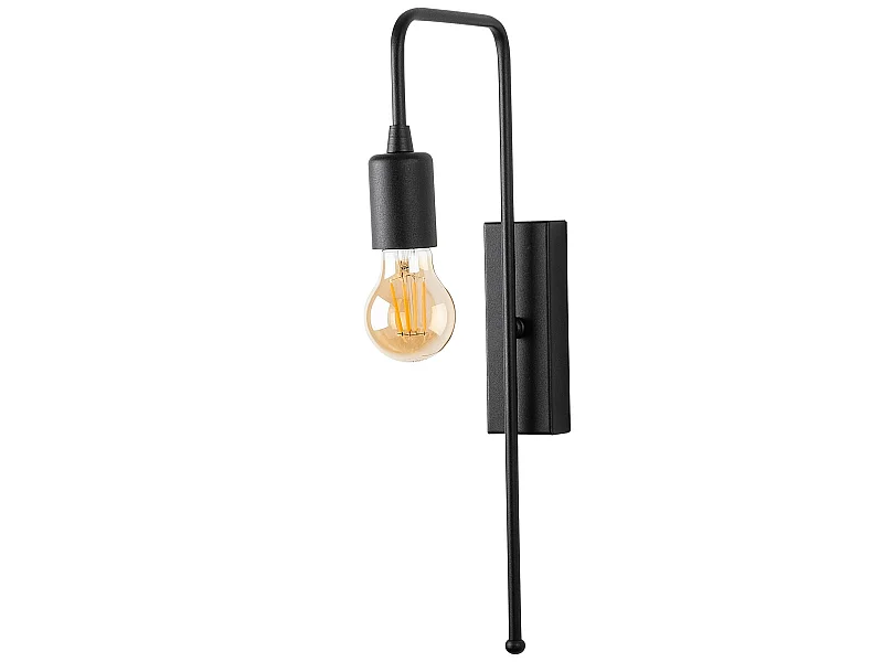 Applique Murale Interieur,  Lampe Murale Industrielle Bois, Noir 6x22x42 Cm