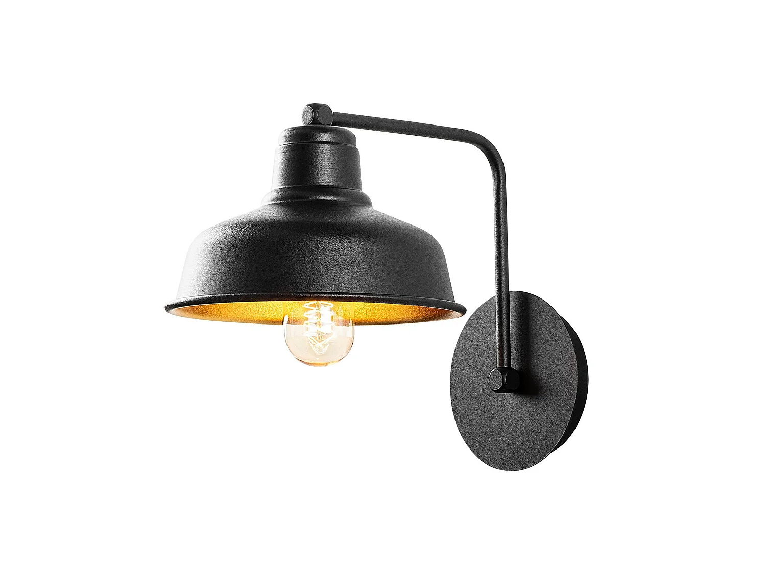 Applique Murale Interieur,  Lampe Murale Industrielle Bois, Noir 19x27x24 Cm