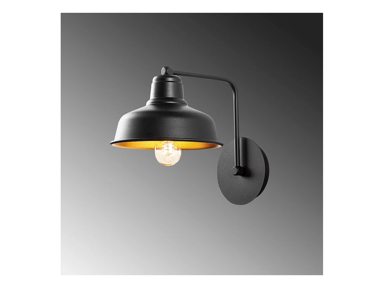 Applique Murale Interieur,  Lampe Murale Industrielle Bois, Noir 19x27x24 Cm