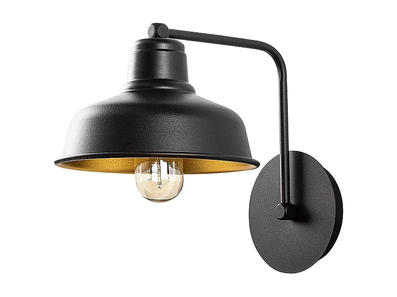 Applique Murale Interieur,  Lampe Murale Industrielle Bois, Noir 19x27x24 Cm