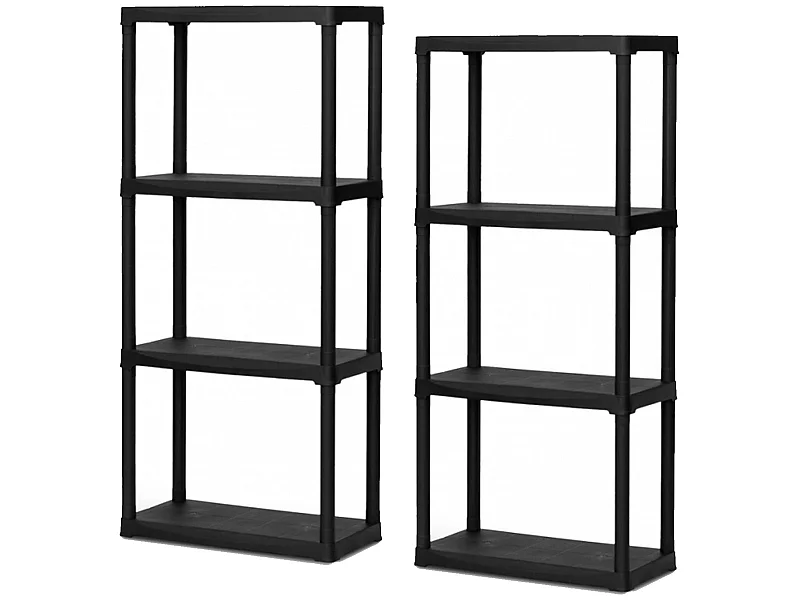 2x Étagères Modulaires Avec 4 Étagères En Plastique.