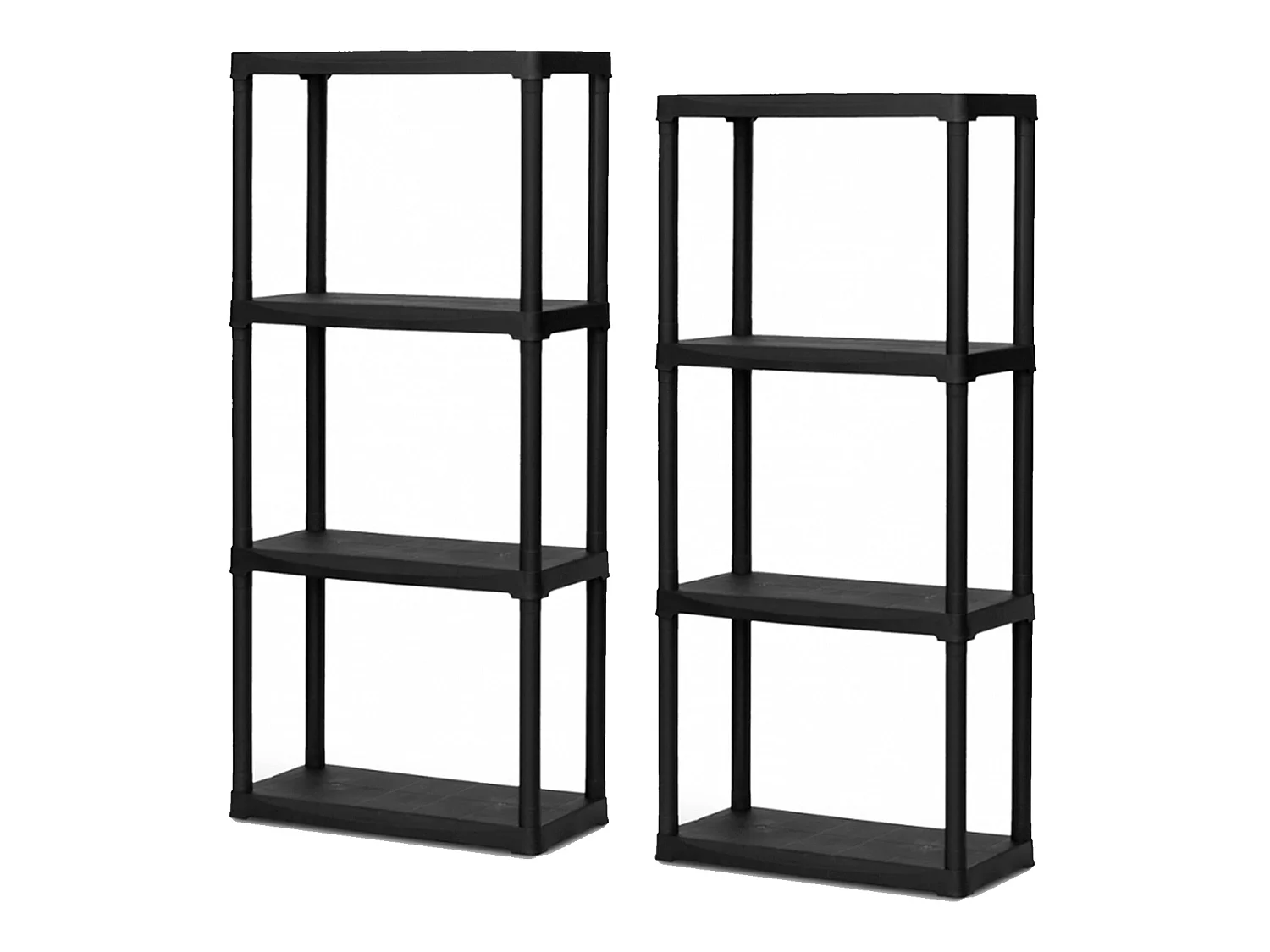 2x Étagères Modulaires Avec 4 Étagères En Plastique.