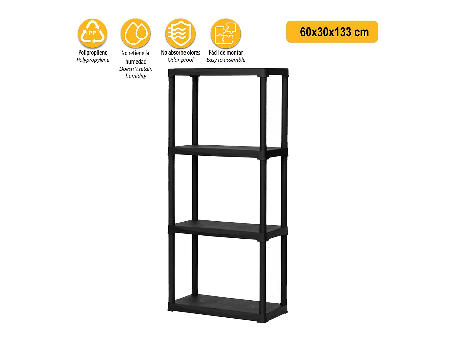 4x Set Étagères Modulaires Avec 4 Étagères En Plastique Chacune.