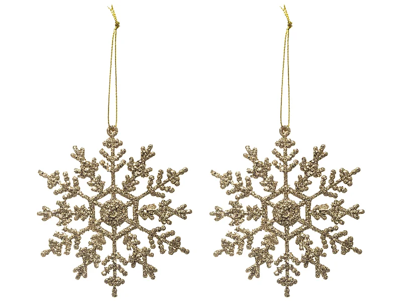 Ornement De Noël Écailles Dorées X 2