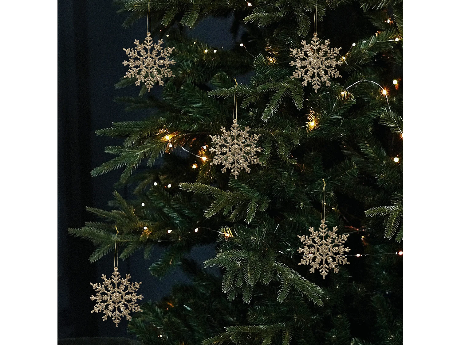 Ornement De Noël Écailles Dorées X 2