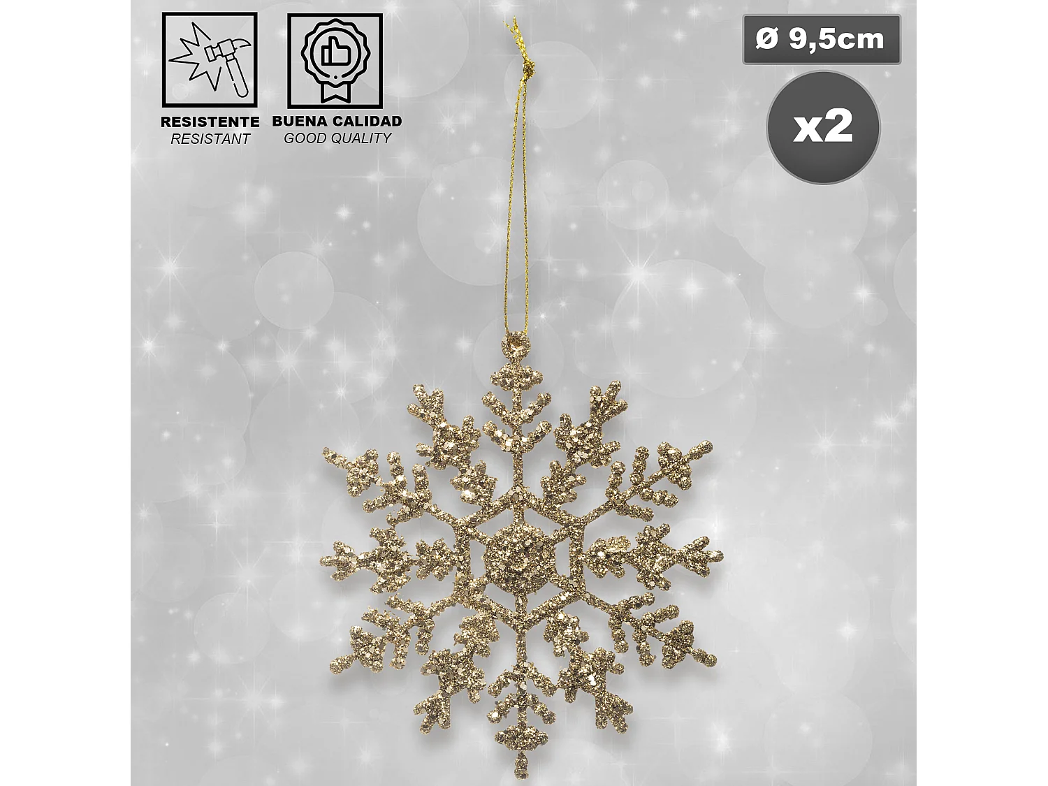 Ornement De Noël Écailles Dorées X 2