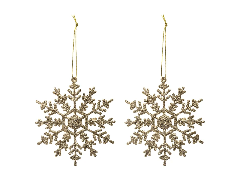 Ornement De Noël Écailles Dorées X 2