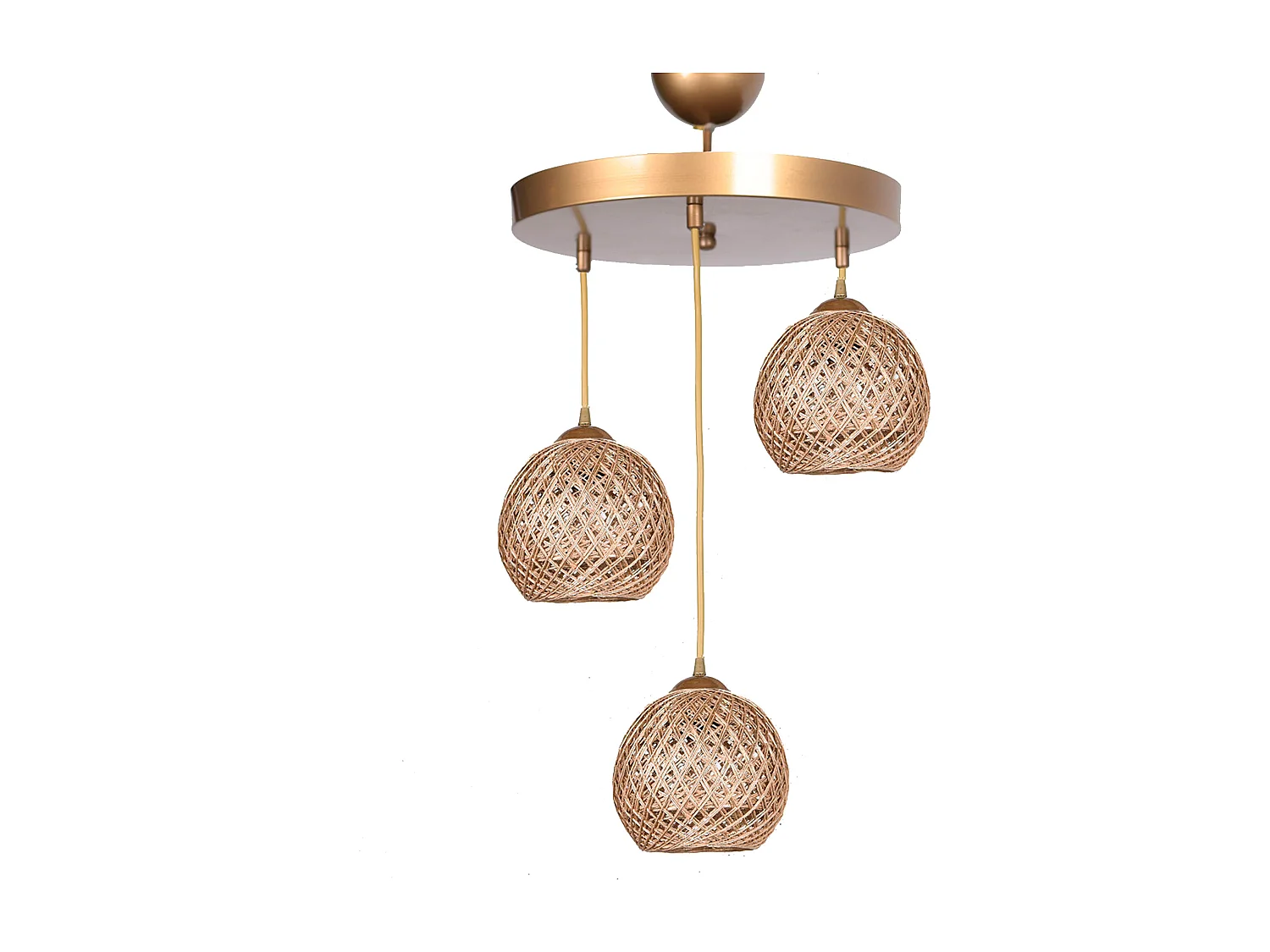 Suspension 80 Cm. Argent, Type 3 X E 27 Max 45 - 60 W