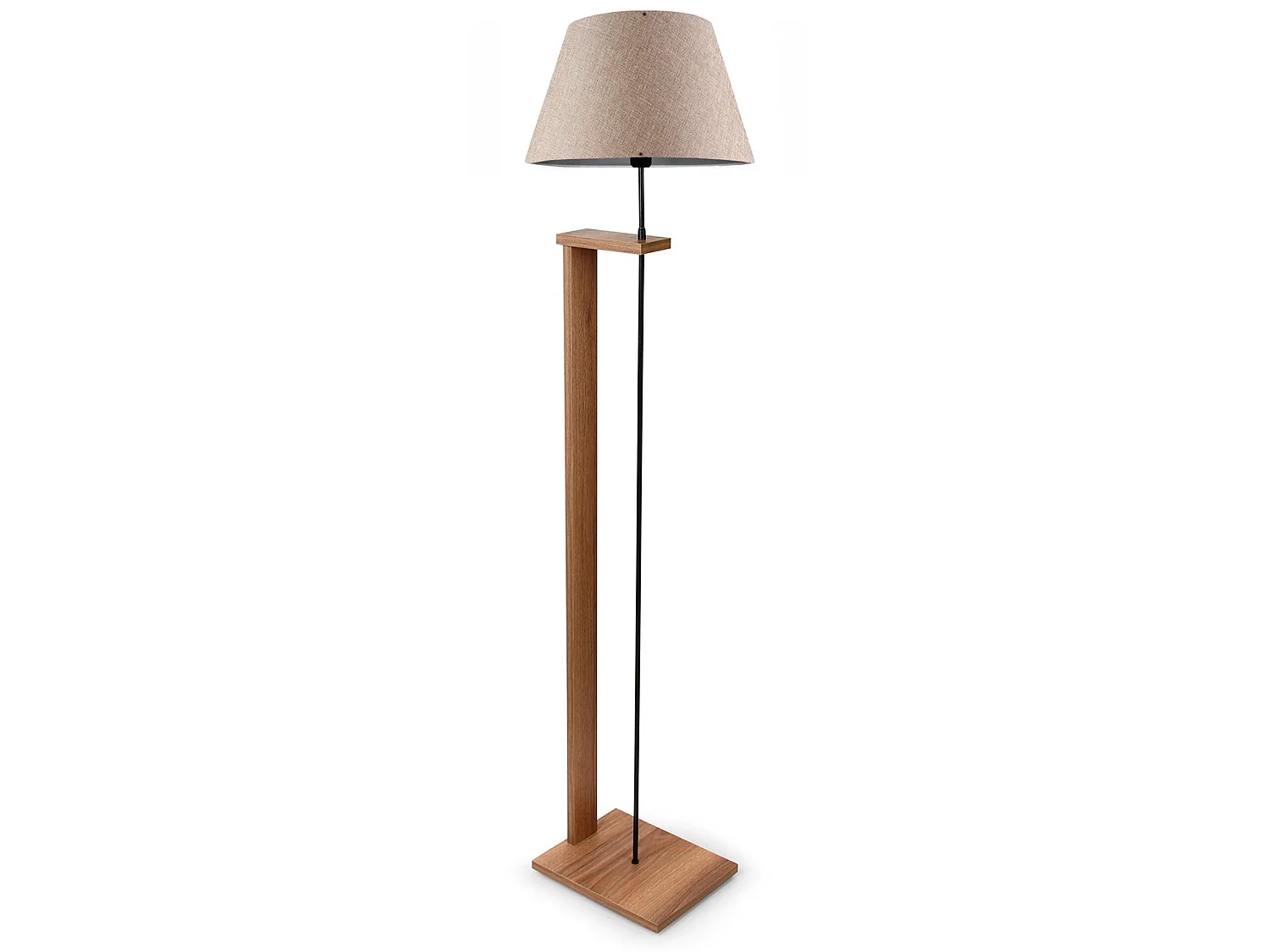Lampadaire 150 cm Abat-jour Conique Beige, Type E27 Max 60w Collection Victoria, Douille E27 Max 60w