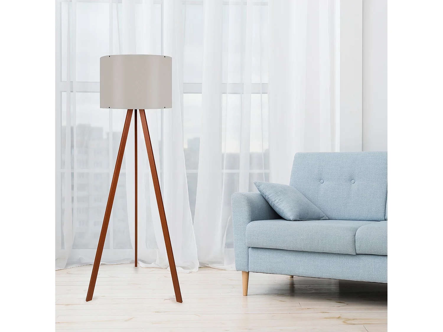 Lampadaire 115cm Marron, E27 max 60w Incandescence max 20 - 25w (économie D'énergie) max 9 - 15w LED