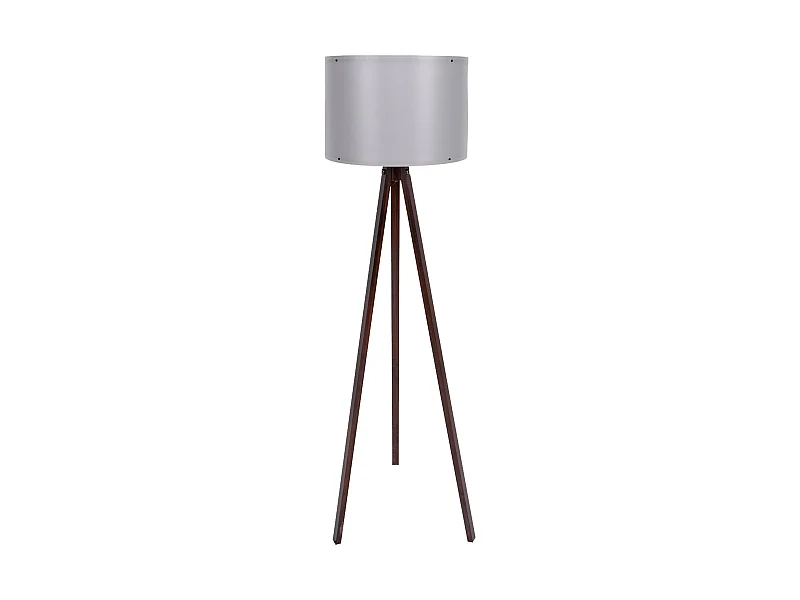 Lampadaire 145 Cm. Gris/noyer, Type E 27 Max 45 - 60 W