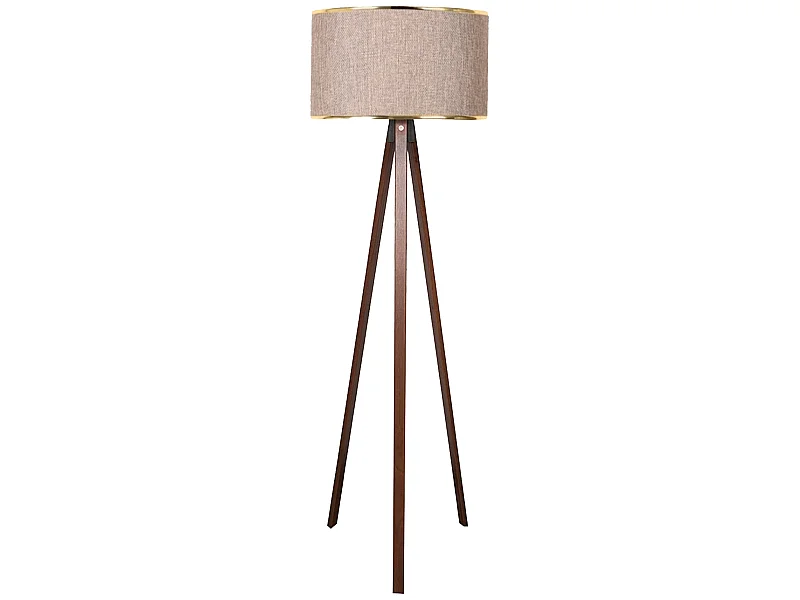 Lampadaire 140 Cm. Beige/or, Type E27 Max 60 W