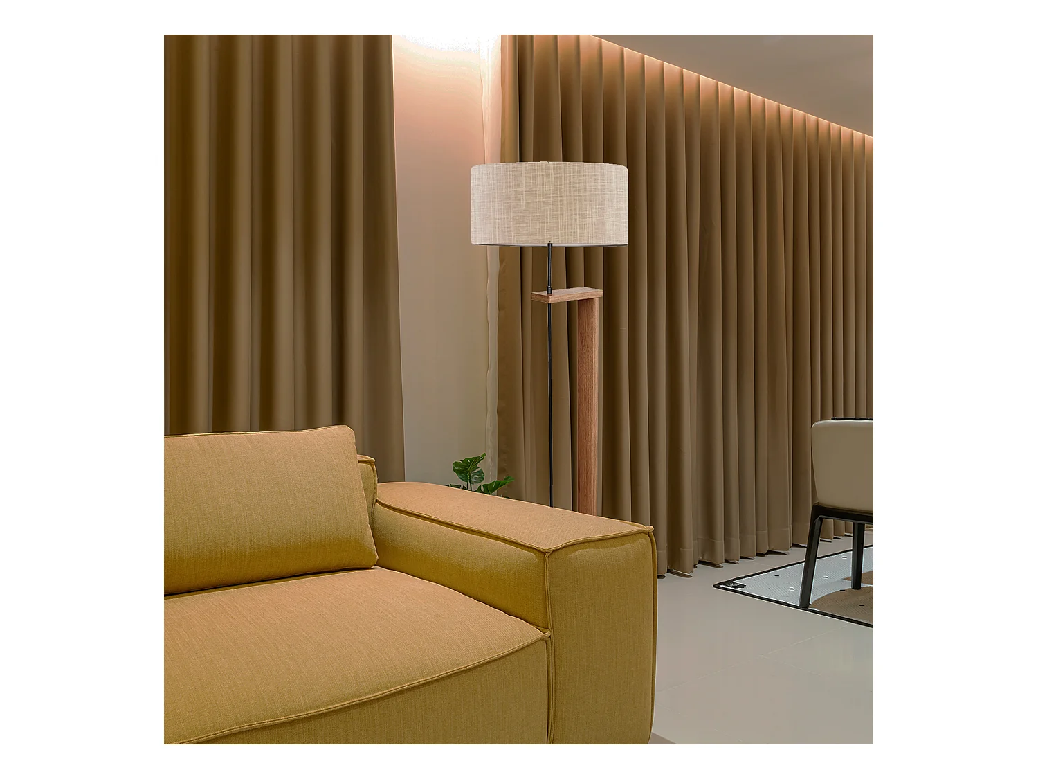 Lampadaire Largeur 150 Cm Écran Beige, Type E27 Max 60 W, Collection Victoria, Douille E27 Max 60 W