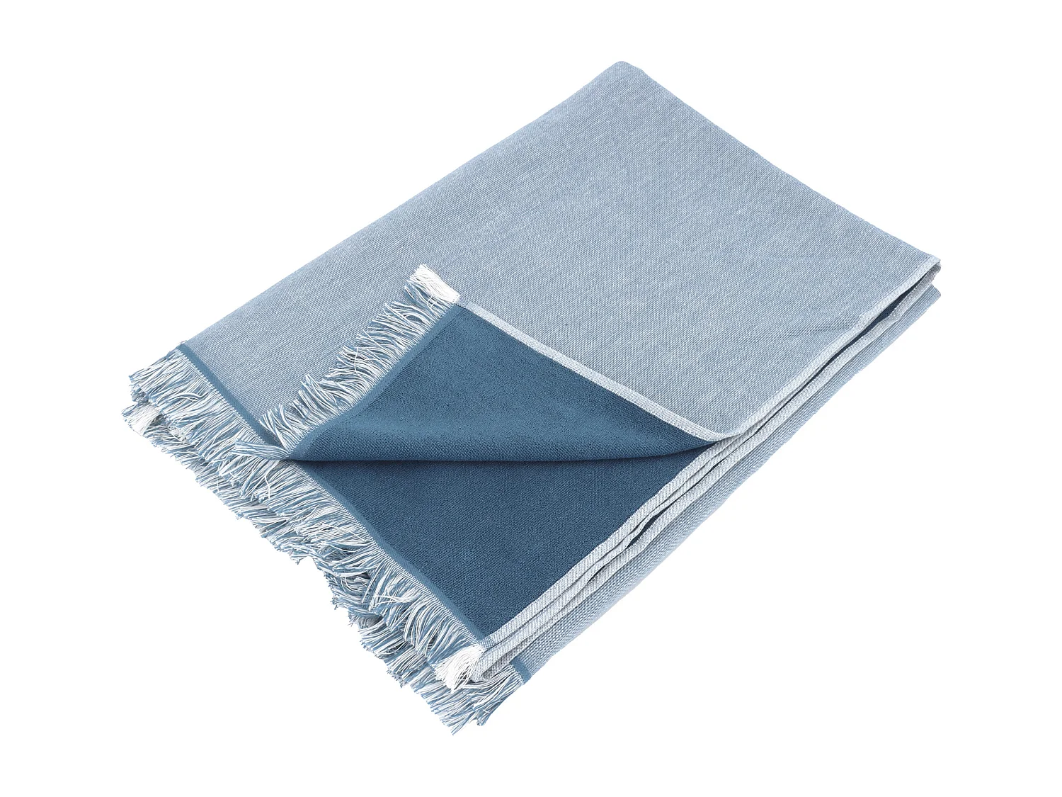 Drap de plage fouta en coton 100x180 cm SOFIA bleu gris