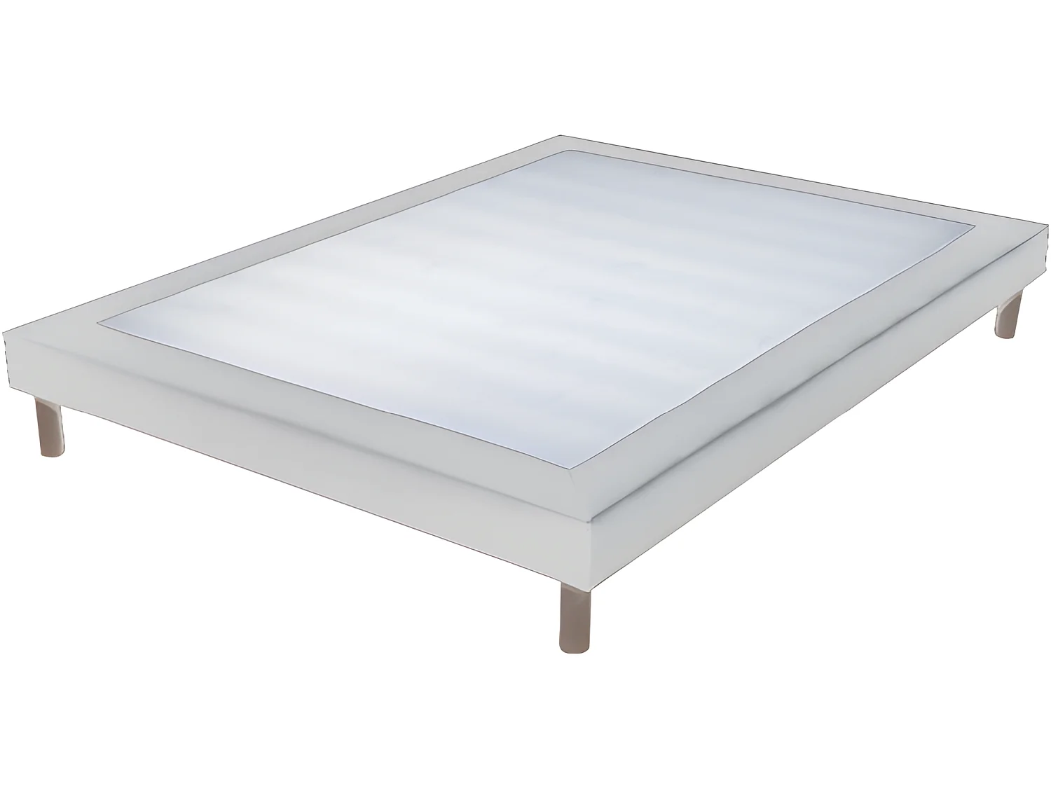 Ensemble Matelas mousse ECO - 160x200 - 2 Oreillers mémoire 60x60  - Sommier tapissier Blanc