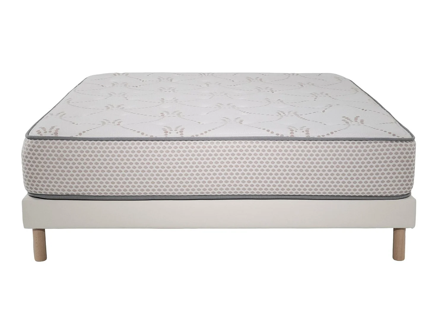 Ensemble Matelas mousse Cosmos White - 160x200 - accueil mémoire de forme et Sommier Blanc