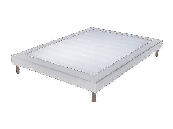 Ensemble Matelas Luxe mousse - 160x200 avec 2 Oreiller visco 60x60 et Sommier Blanc