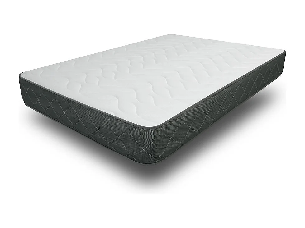 Ensemble Matelas Luxe mousse - 160x200 avec 2 Oreiller visco 60x60 et Sommier Blanc