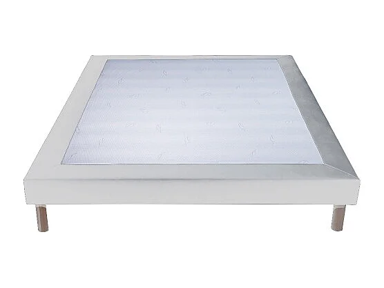 Ensemble Matelas mousse Cosmos Black accueil mémoire - 140x190 - 2 Oreillers 70x40 - Sommier Blanc
