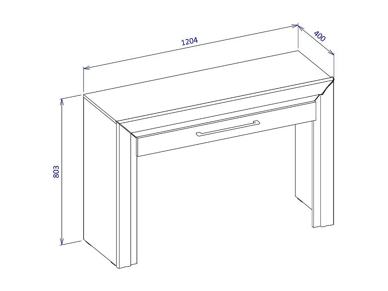 Bureau console design collection DOHA coloris blanc finitions argentées