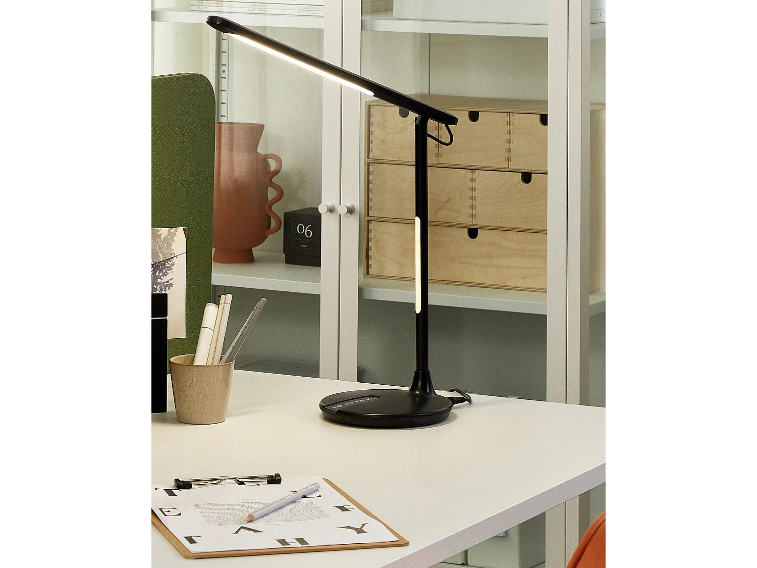 Lampe de bureau LED DRACO Avec variateur Métal Noir