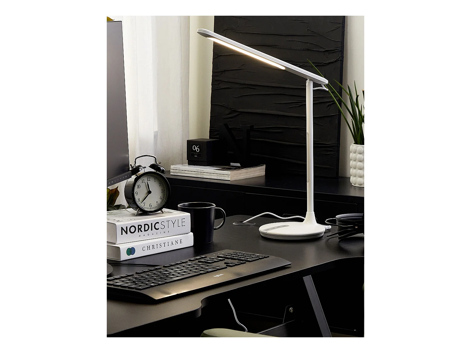 Lampe de bureau LED DRACO Avec variateur Métal Blanc