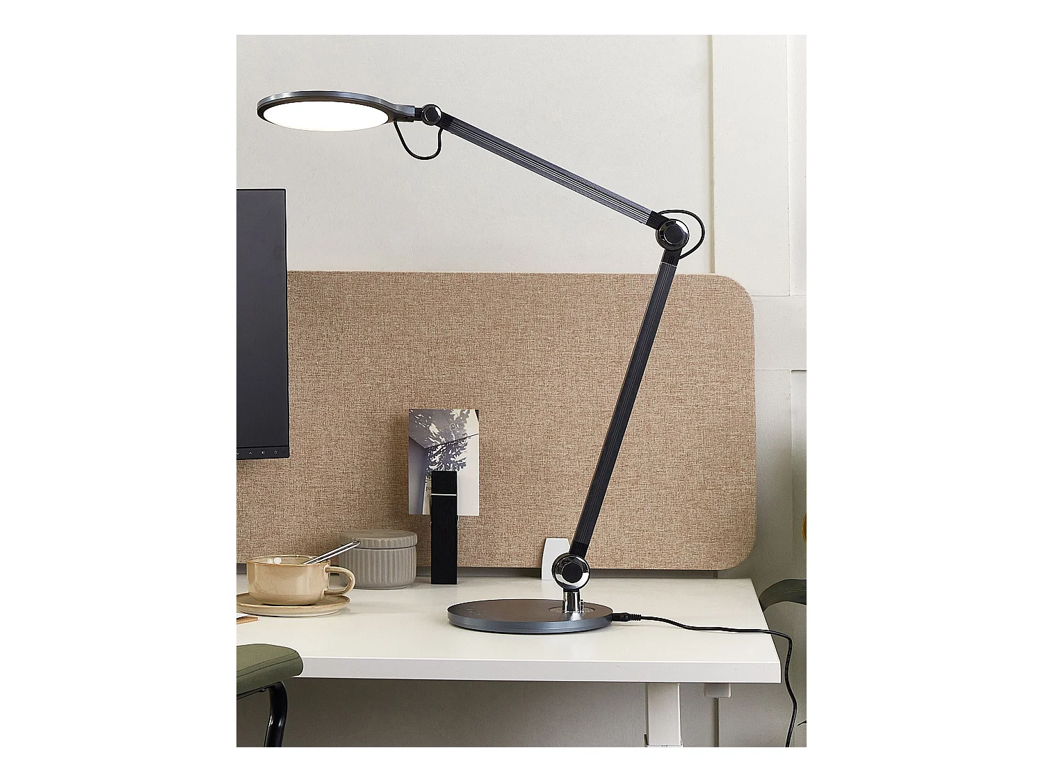 LED Schreibtischlampe Metall schwarz 34 cm verstellbar für Büro Eridanus