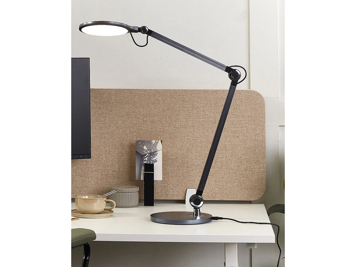 LED Schreibtischlampe Metall schwarz 34 cm verstellbar für Büro Eridanus