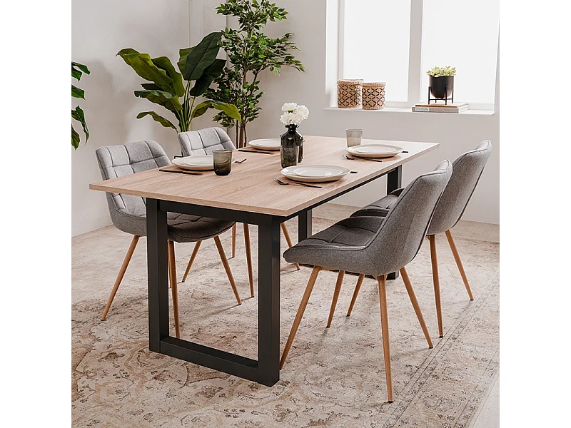 Tavolo allungabile 160X90X75H Denver50 colore quercia antracite