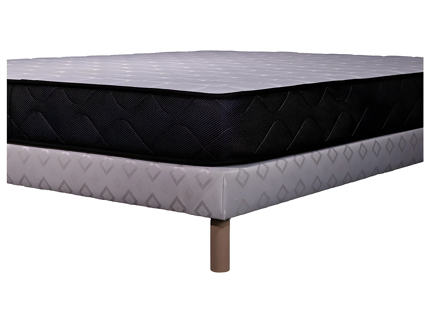 Ensemble Matelas mousse Memory - 160x200 - accueil mémoire de forme - Sommier Blanc