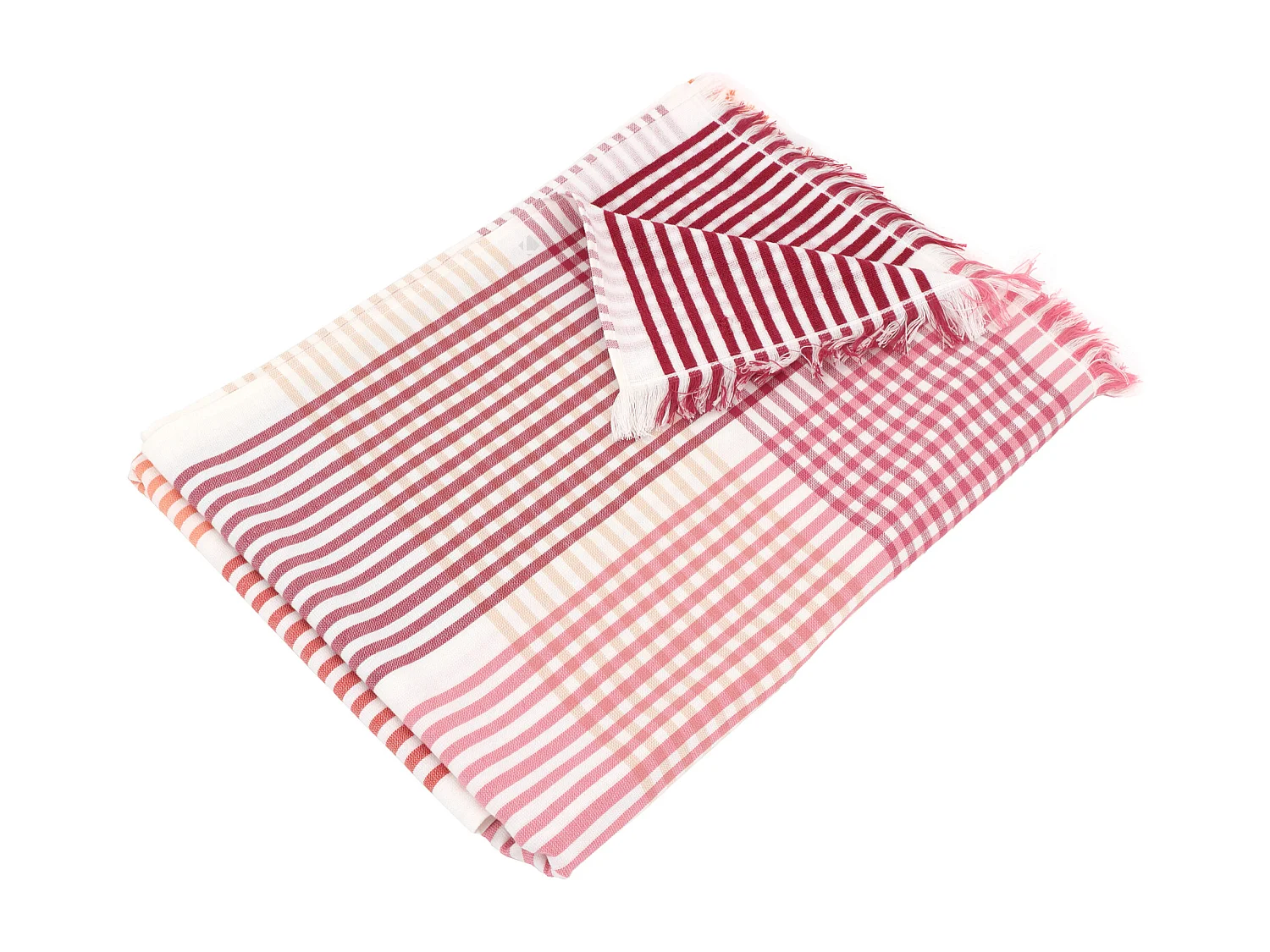 Drap de plage fouta en coton et éponge 100x180 cm VENICIA rose
