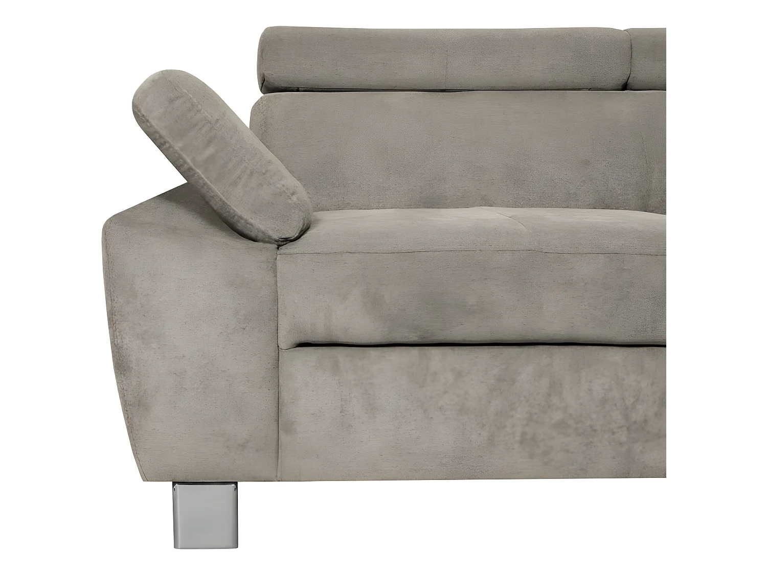 Canapé d'angle en tissu velours luxe 5 places LUGO beige, angle droit