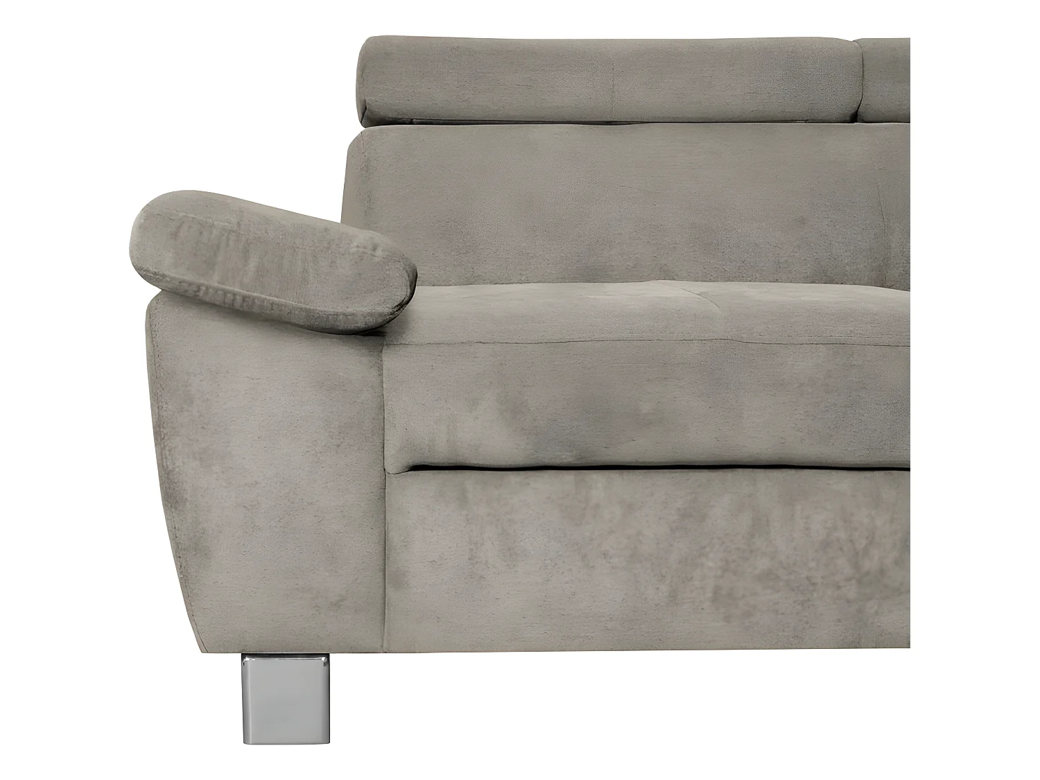 Canapé d'angle en tissu velours luxe 5 places LUGO beige, angle droit