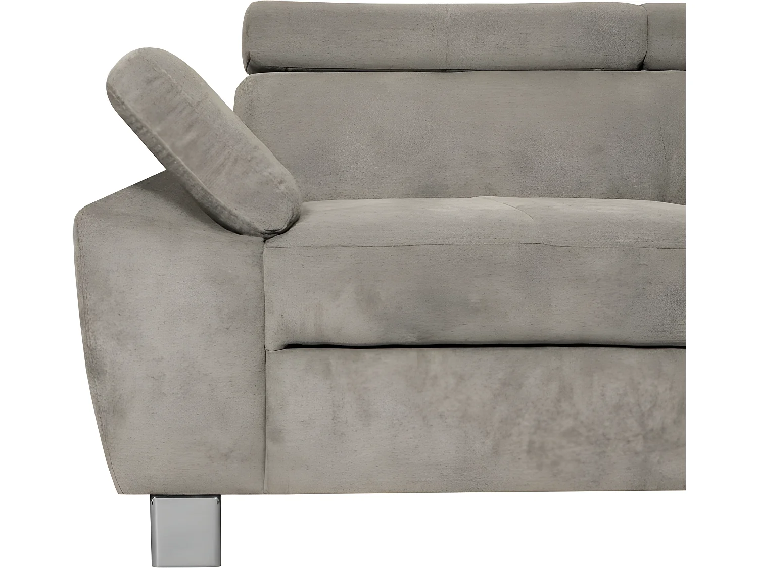 Canapé d'angle en tissu velours luxe 5 places LUGO beige, angle droit